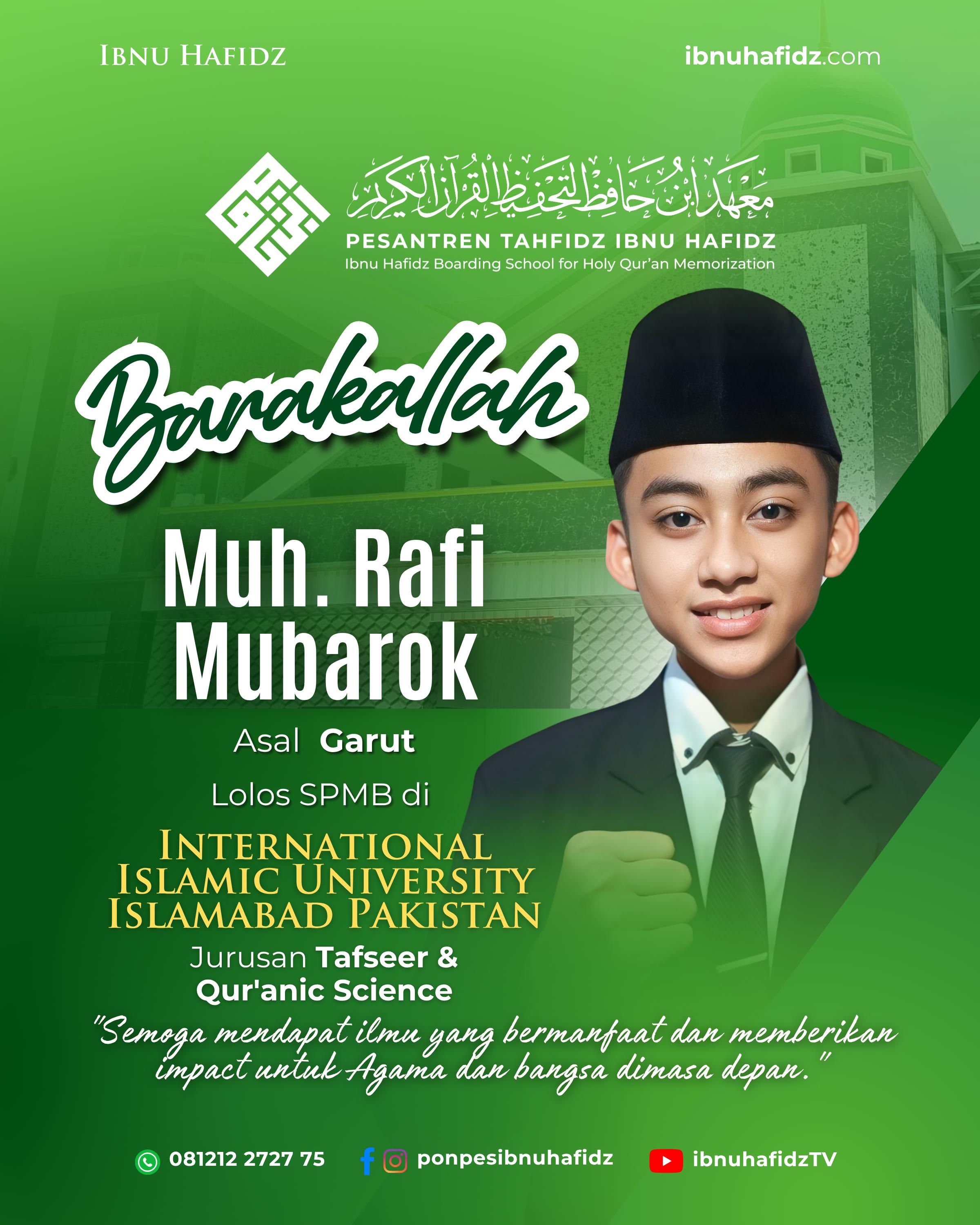 Lolos SPMB di INTERNATIONAL ISLAMIC UNIVERSITY ISLAMABAD PAKISTAN Jurusan Tafseer dan Quranic Science